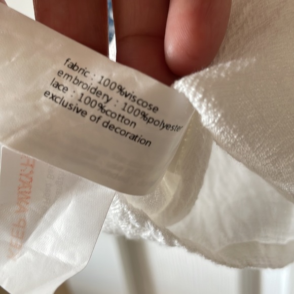 White and navy embroidered cover up cardigan jacket boho - Picture 7 of 7